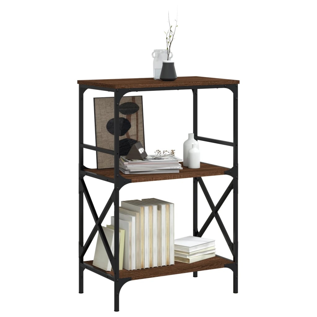 Bücherregal 3 Böden Braun Eiche 59x35x90,5 cm Holzwerkstoff - Pazzar.ch