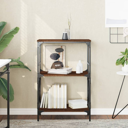 Bücherregal 3 Böden Braun Eiche 59x35x90,5 cm Holzwerkstoff - Pazzar.ch