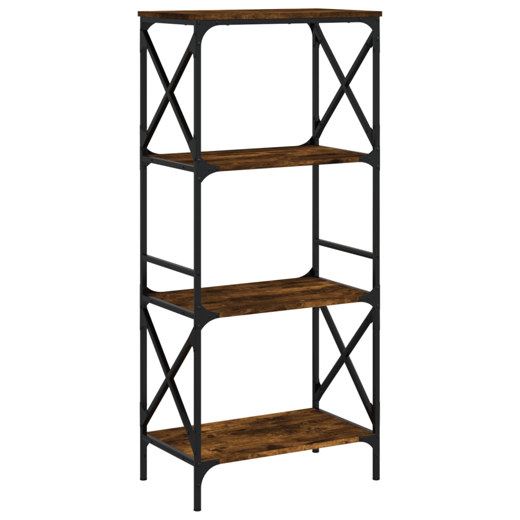 Bücherregal 4 Böden Räuchereiche 59x35x132 cm Holzwerkstoff - Pazzar.ch