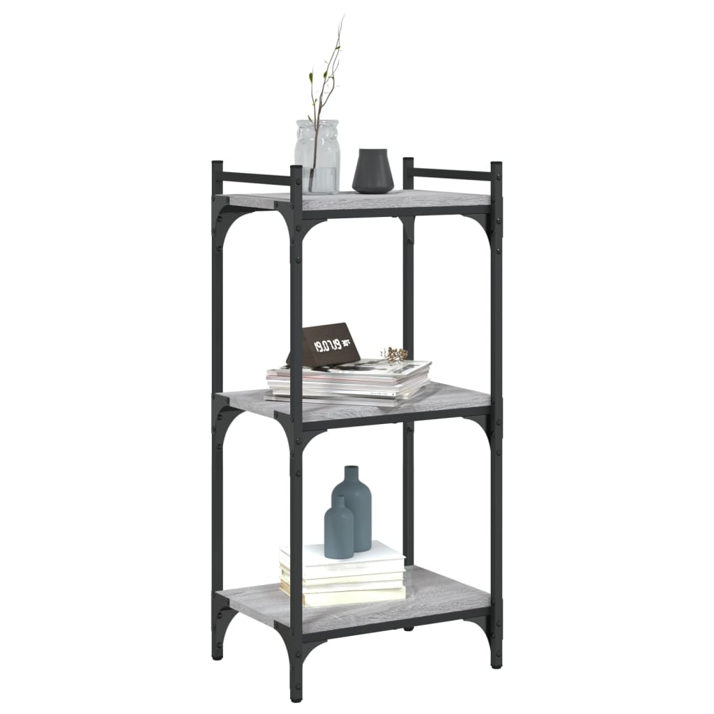 Bücherregal 3 Böden Grau Sonoma 40x30x86 cm Holzwerkstoff - Pazzar.ch