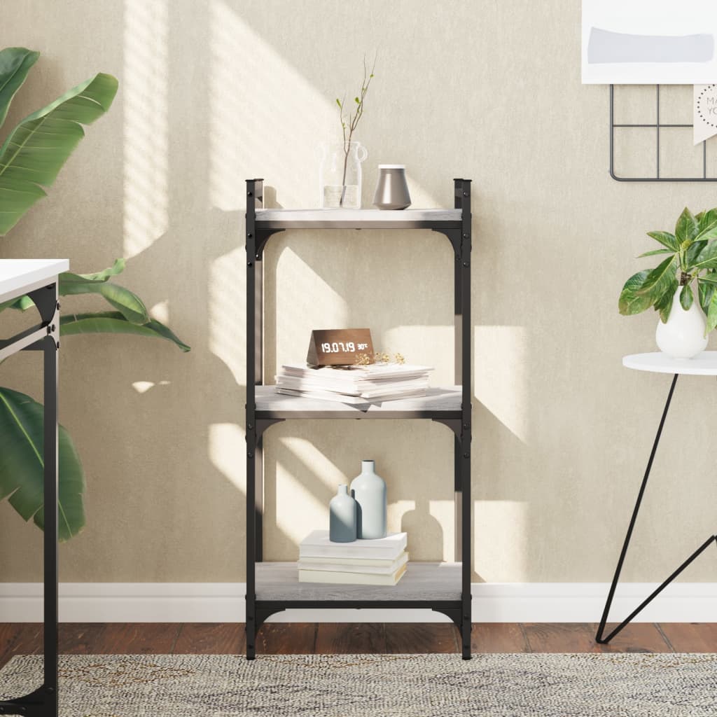 Bücherregal 3 Böden Grau Sonoma 40x30x86 cm Holzwerkstoff - Pazzar.ch