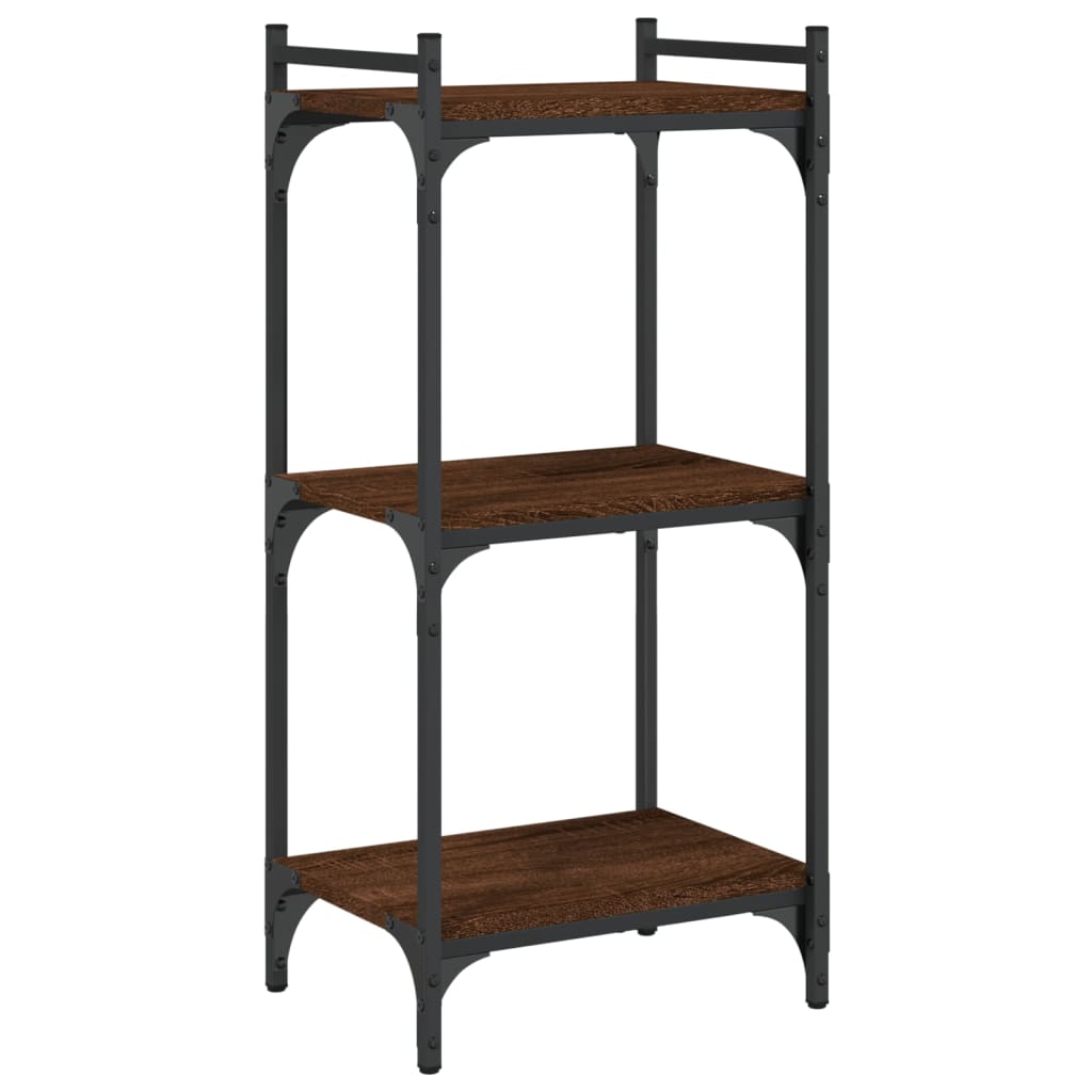 Bücherregal 3 Böden Braun Eichen-Optik 40x30x86cm Holzwerkstoff - Pazzar.ch