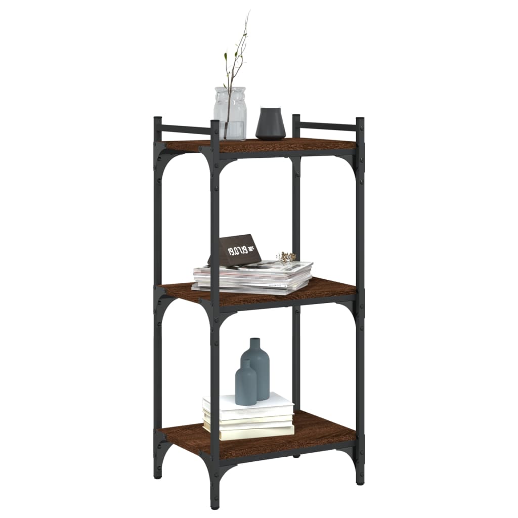 Bücherregal 3 Böden Braun Eichen-Optik 40x30x86cm Holzwerkstoff - Pazzar.ch