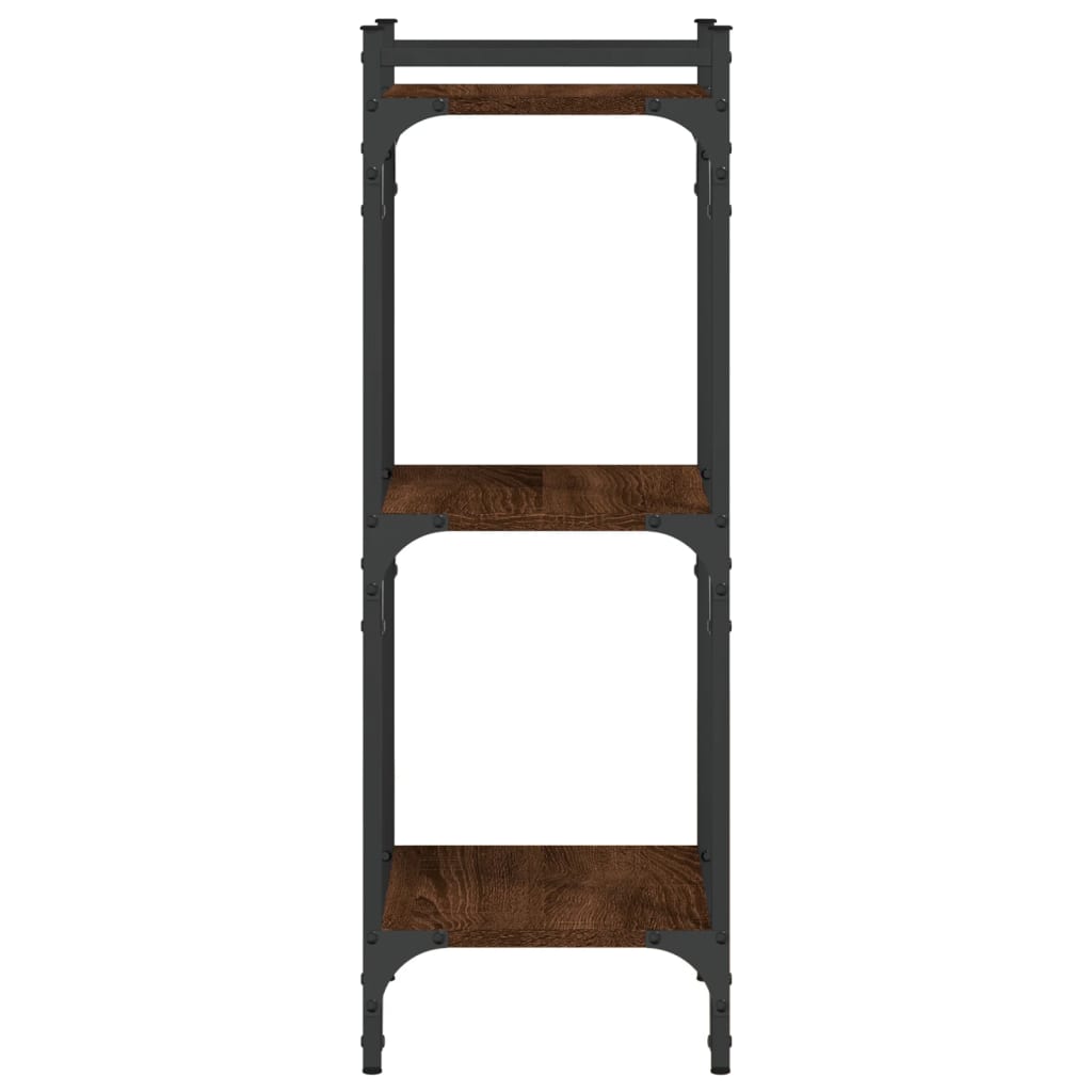 Bücherregal 3 Böden Braun Eichen-Optik 40x30x86cm Holzwerkstoff - Pazzar.ch