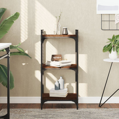 Bücherregal 3 Böden Braun Eichen-Optik 40x30x86cm Holzwerkstoff - Pazzar.ch