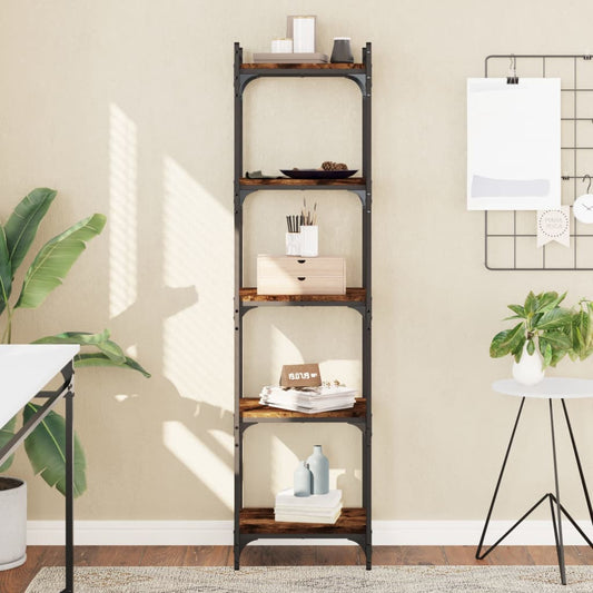 Bücherregal 5 Böden Räuchereiche 40x30x154 cm Holzwerkstoff - Pazzar.ch
