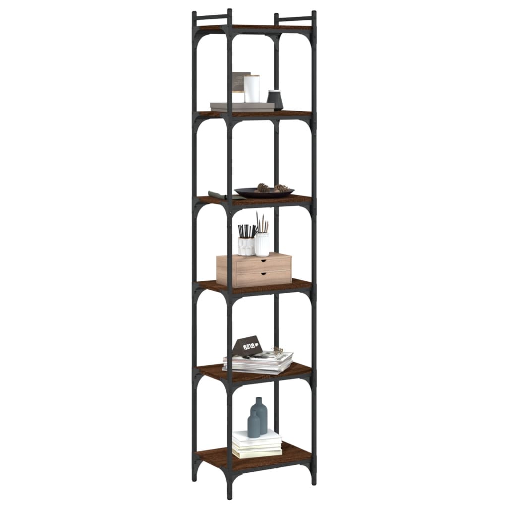 Bücherregal 6 Böden Braun Eiche-Optik 40x30x188cm Holzwerkstoff - Pazzar.ch
