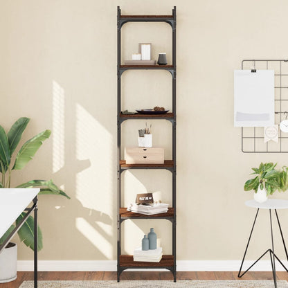 Bücherregal 6 Böden Braun Eiche-Optik 40x30x188cm Holzwerkstoff - Pazzar.ch