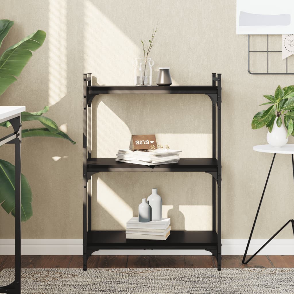 Bücherregal 3 Böden Schwarz 60x30x86 cm Holzwerkstoff - Pazzar.ch