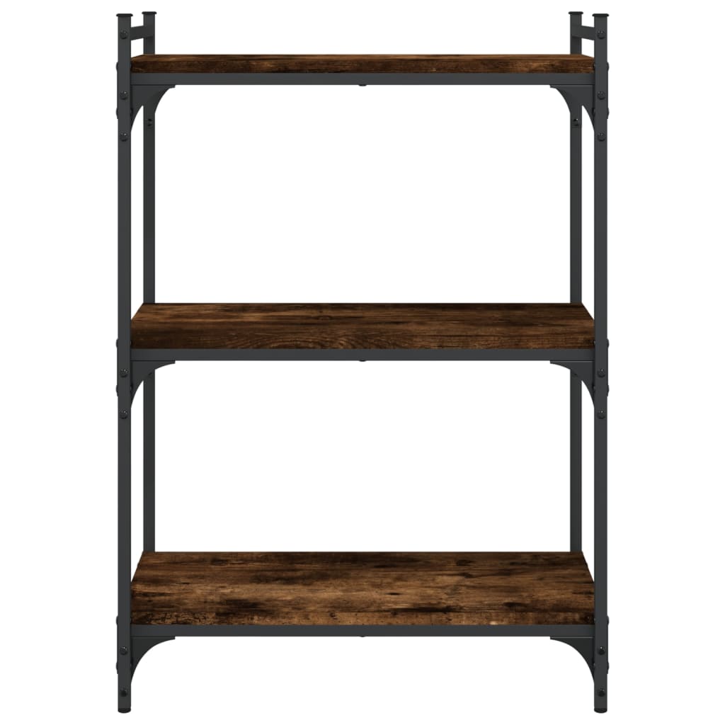 Bücherregal 3 Böden Räuchereiche 60x30x86 cm Holzwerkstoff - Pazzar.ch
