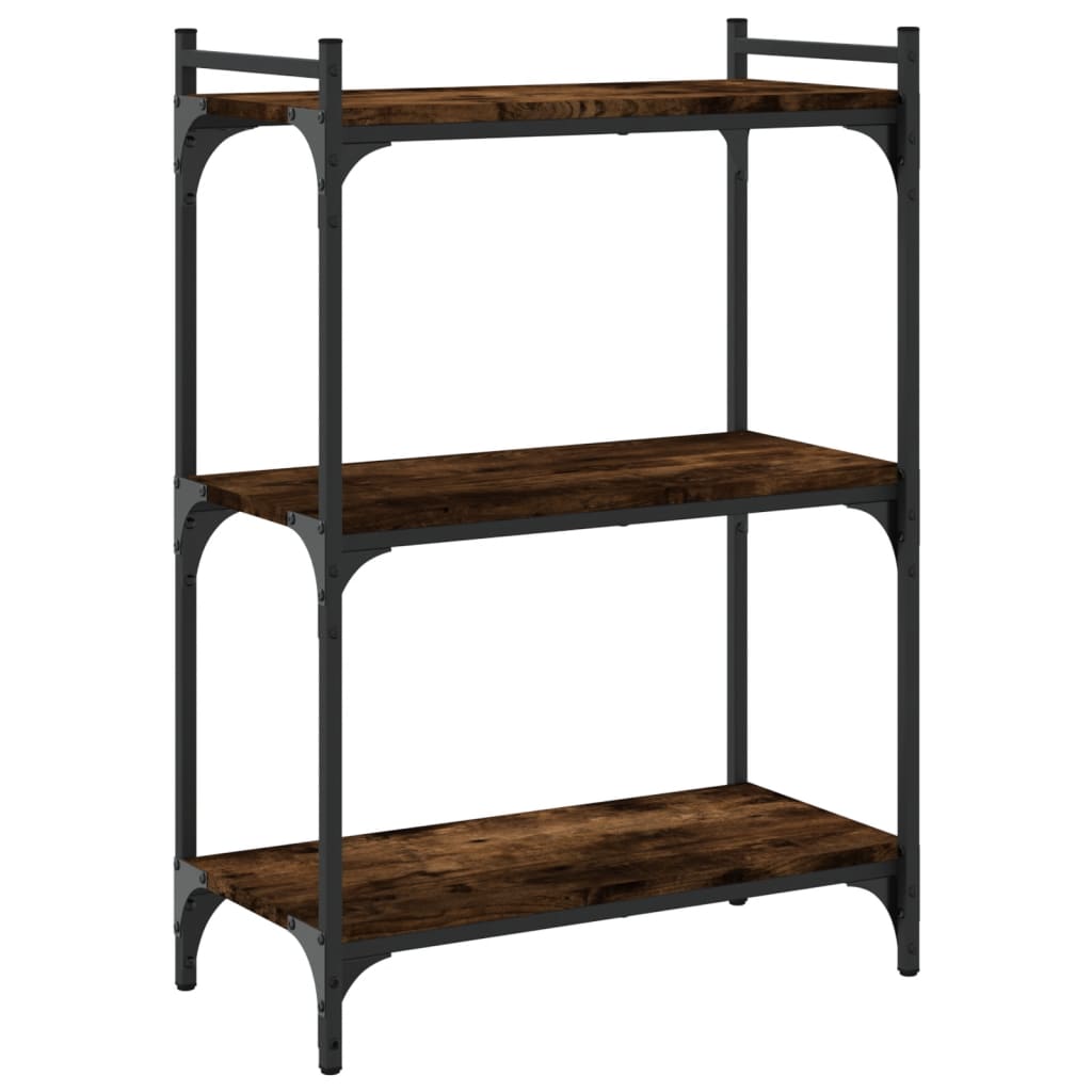 Bücherregal 3 Böden Räuchereiche 60x30x86 cm Holzwerkstoff - Pazzar.ch