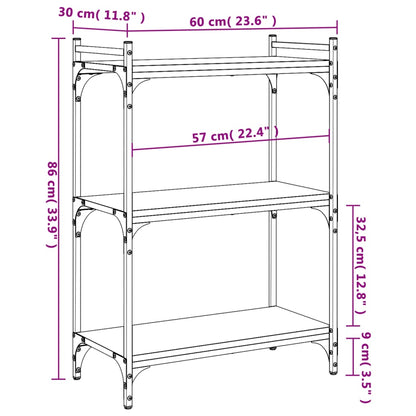 Bücherregal 3 Böden Braun Eichen-Optik 60x30x86cm Holzwerkstoff - Pazzar.ch