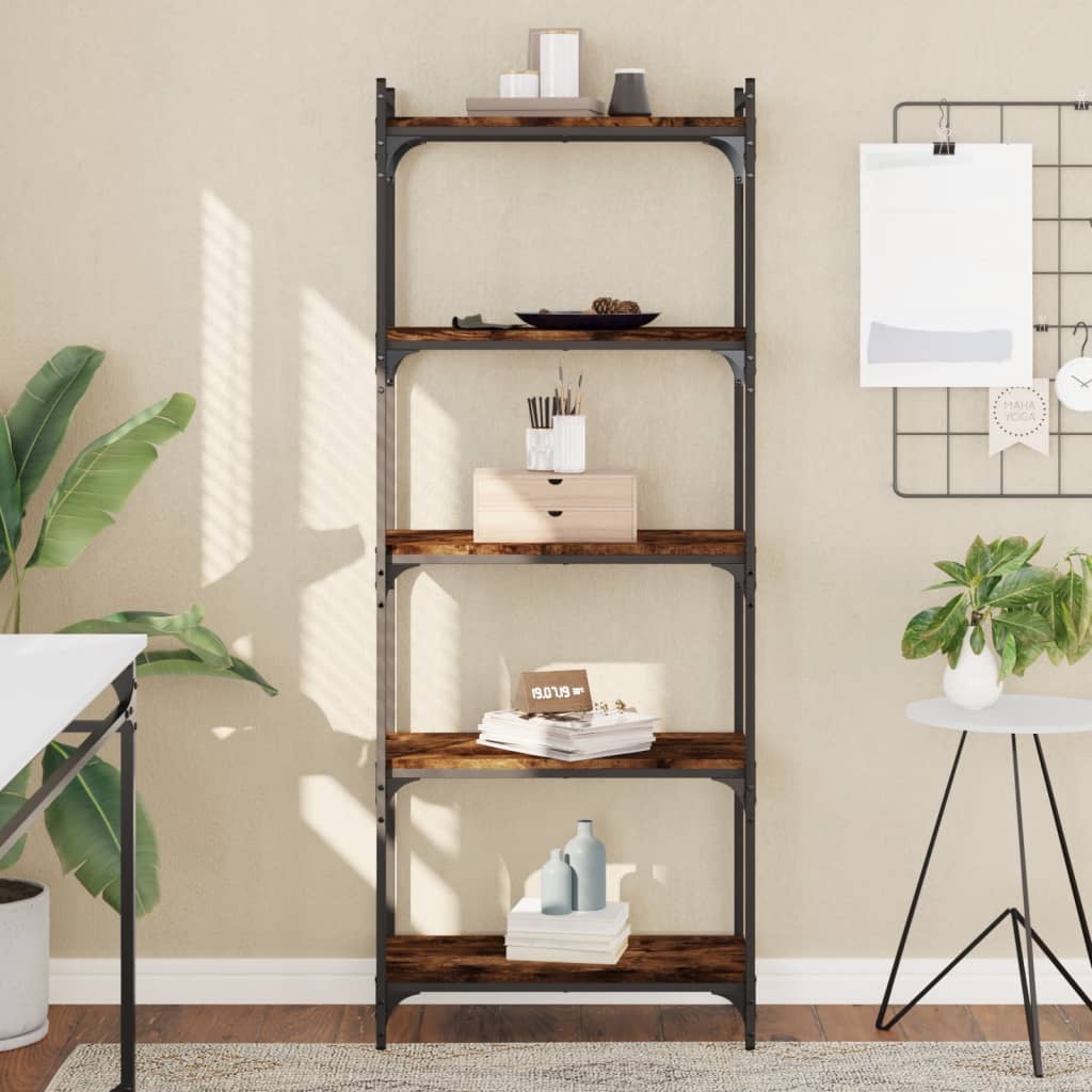 Bücherregal 5 Böden Räuchereiche 60x30x154 cm Holzwerkstoff - Pazzar.ch