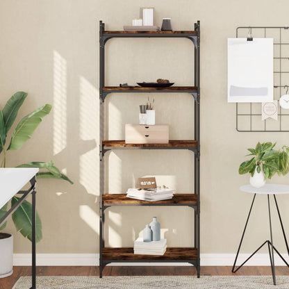 Bücherregal 5 Böden Räuchereiche 60x30x154 cm Holzwerkstoff - Pazzar.ch