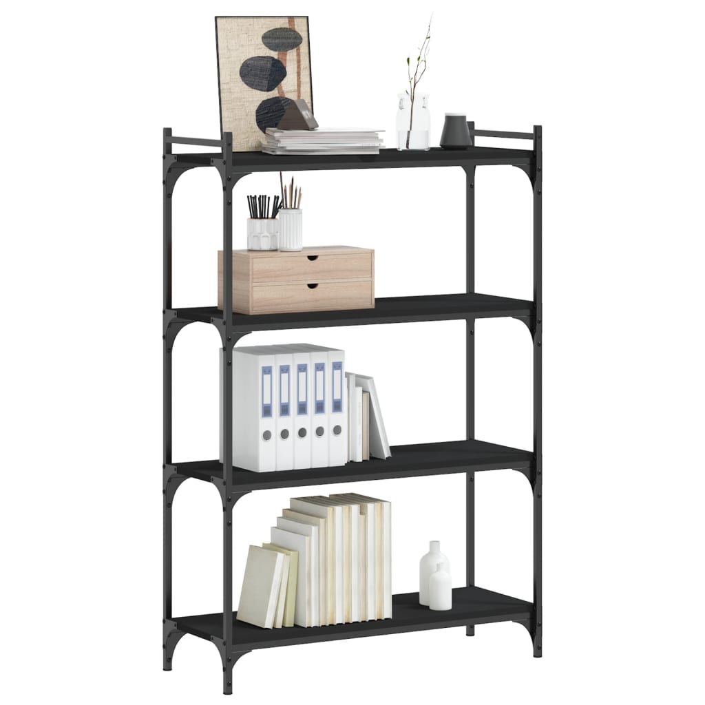 Bücherregal 4 Böden Schwarz 80x30x120 cm Holzwerkstoff - Pazzar.ch