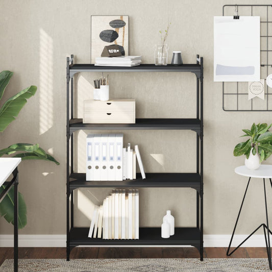 Bücherregal 4 Böden Schwarz 80x30x120 cm Holzwerkstoff - Pazzar.ch