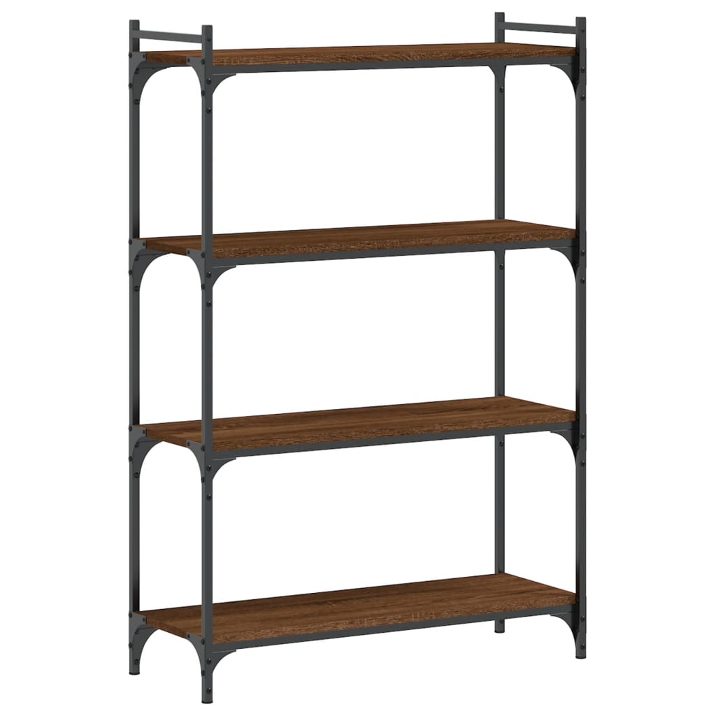 Bücherregal 4 Böden Braun Eiche-Optik 80x30x120cm Holzwerkstoff - Pazzar.ch
