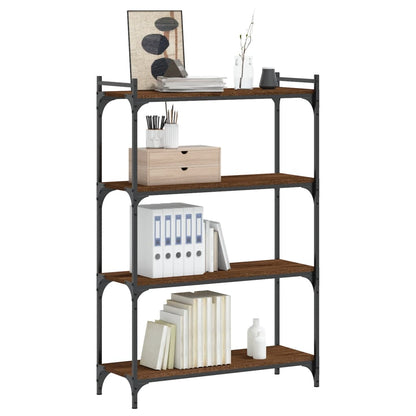 Bücherregal 4 Böden Braun Eiche-Optik 80x30x120cm Holzwerkstoff - Pazzar.ch
