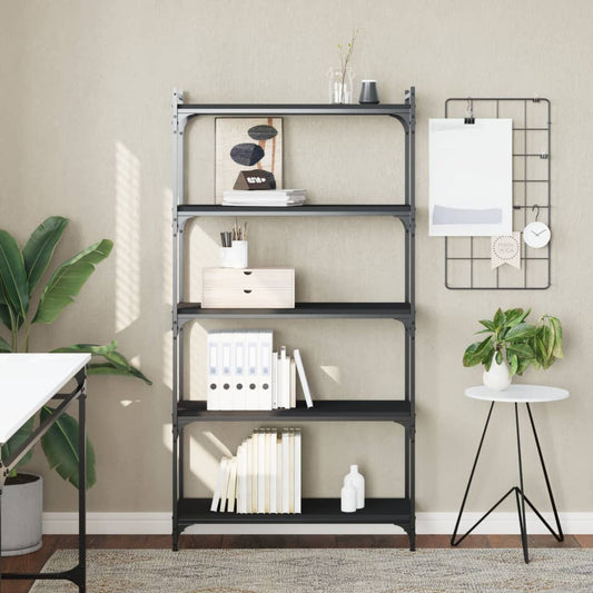 Bücherregal 5 Böden Schwarz 80x30x154 cm Holzwerkstoff - Pazzar.ch