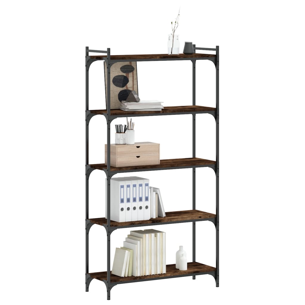 Bücherregal 5 Böden Räuchereiche 80x30x154 cm Holzwerkstoff - Pazzar.ch