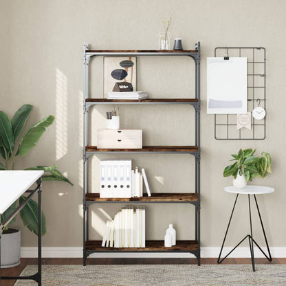Bücherregal 5 Böden Räuchereiche 80x30x154 cm Holzwerkstoff - Pazzar.ch