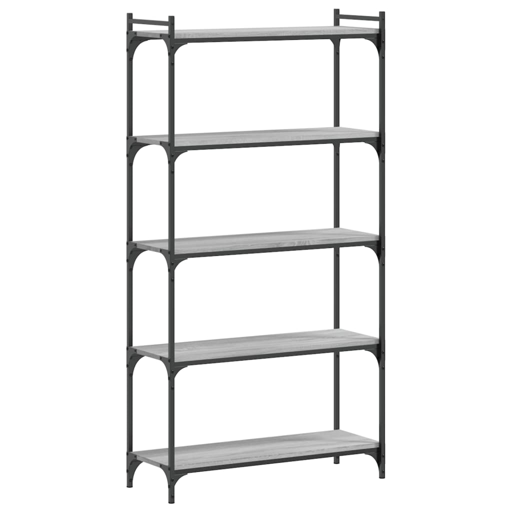 Bücherregal 5 Böden Grau Sonoma 80x30x154 cm Holzwerkstoff - Pazzar.ch