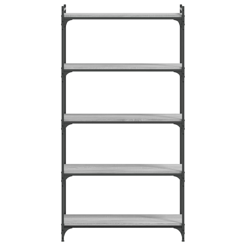 Bücherregal 5 Böden Grau Sonoma 80x30x154 cm Holzwerkstoff - Pazzar.ch
