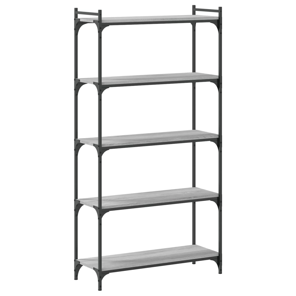 Bücherregal 5 Böden Grau Sonoma 80x30x154 cm Holzwerkstoff - Pazzar.ch