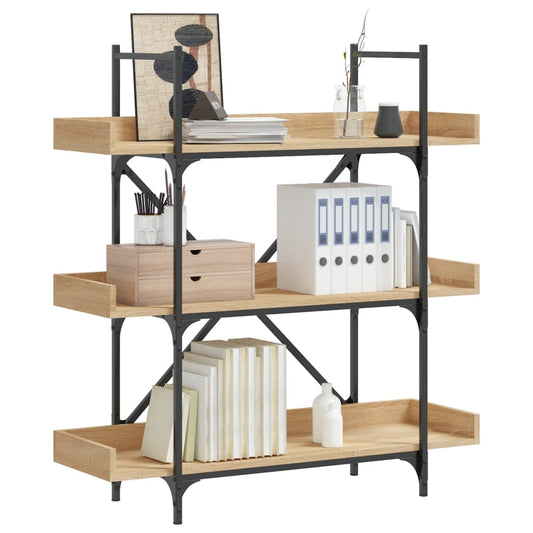 Bücherregal 3 Böden Sonoma-Eiche 100x33x108,5 cm Holzwerkstoff - Pazzar.ch