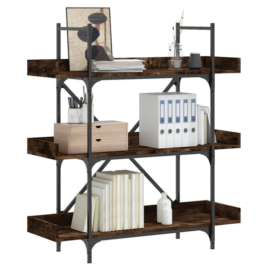 Bücherregal 3 Böden Räuchereiche 100x33x108,5 cm Holzwerkstoff - Pazzar.ch