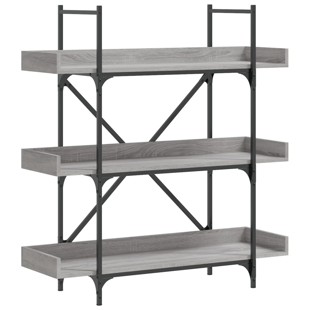 Bücherregal 3 Böden Grau Sonoma 100x33x108,5 cm Holzwerkstoff - Pazzar.ch
