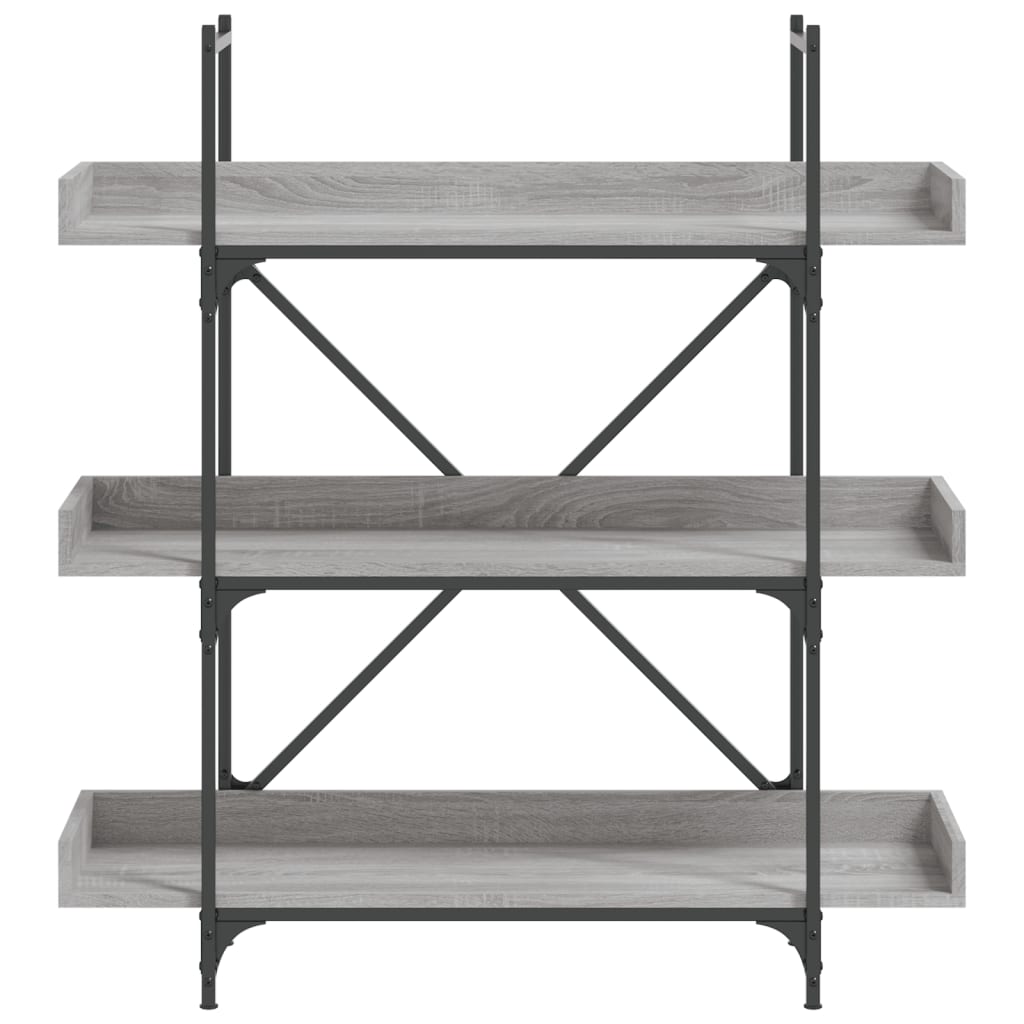 Bücherregal 3 Böden Grau Sonoma 100x33x108,5 cm Holzwerkstoff - Pazzar.ch