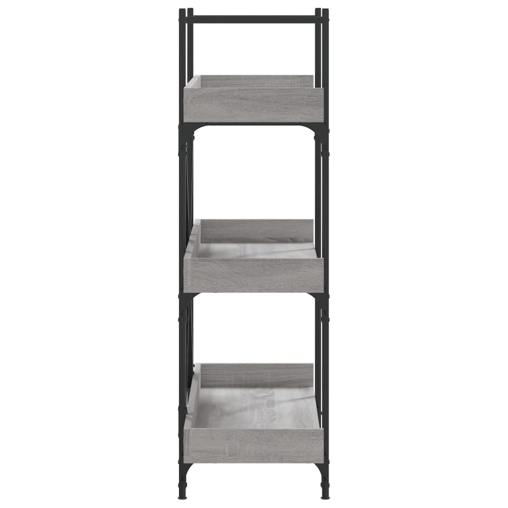 Bücherregal 3 Böden Grau Sonoma 100x33x108,5 cm Holzwerkstoff - Pazzar.ch