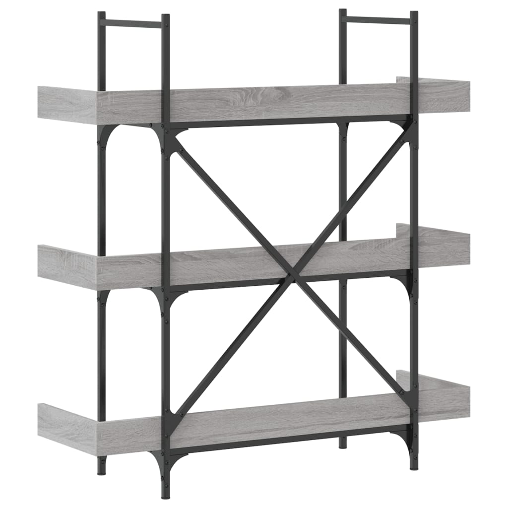 Bücherregal 3 Böden Grau Sonoma 100x33x108,5 cm Holzwerkstoff - Pazzar.ch