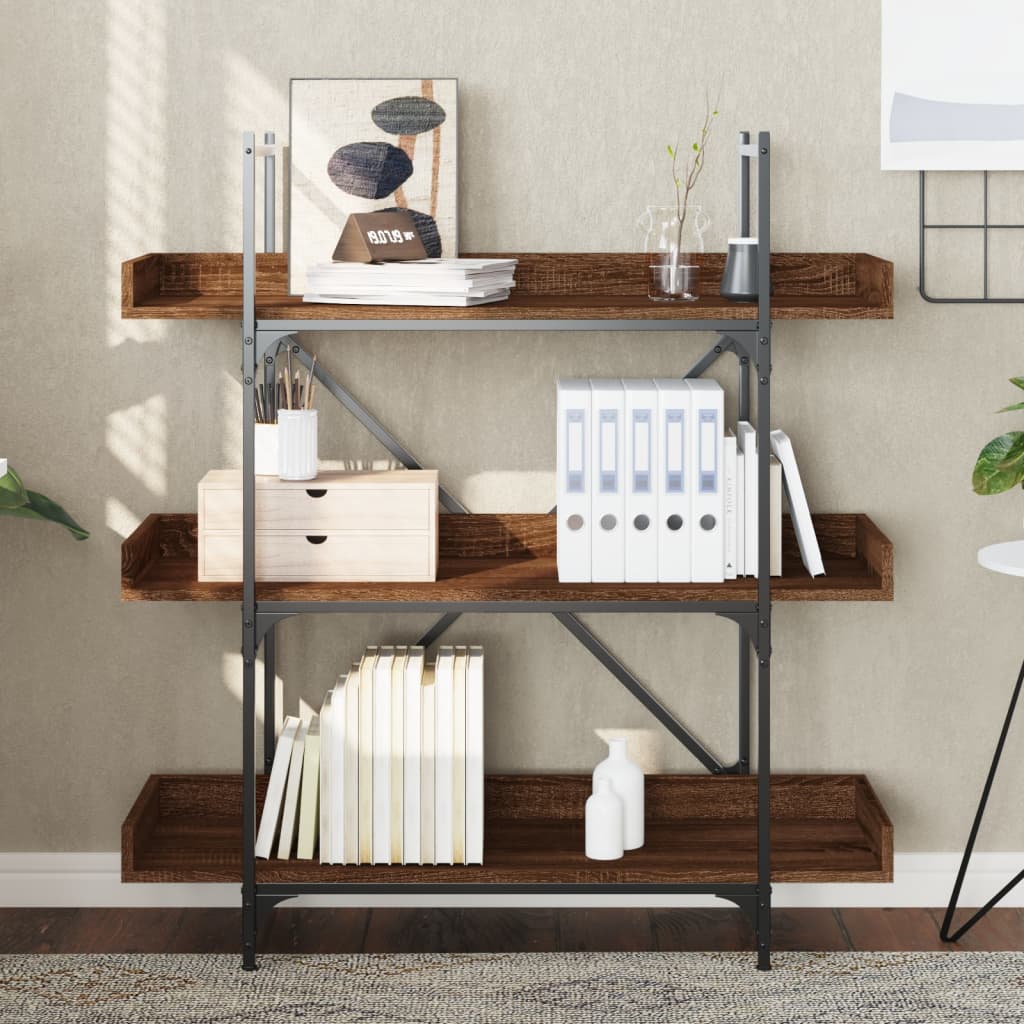 Bücherregal 3 Böden Braun Eichen-Optik 100x33x108,5 cm - Pazzar.ch