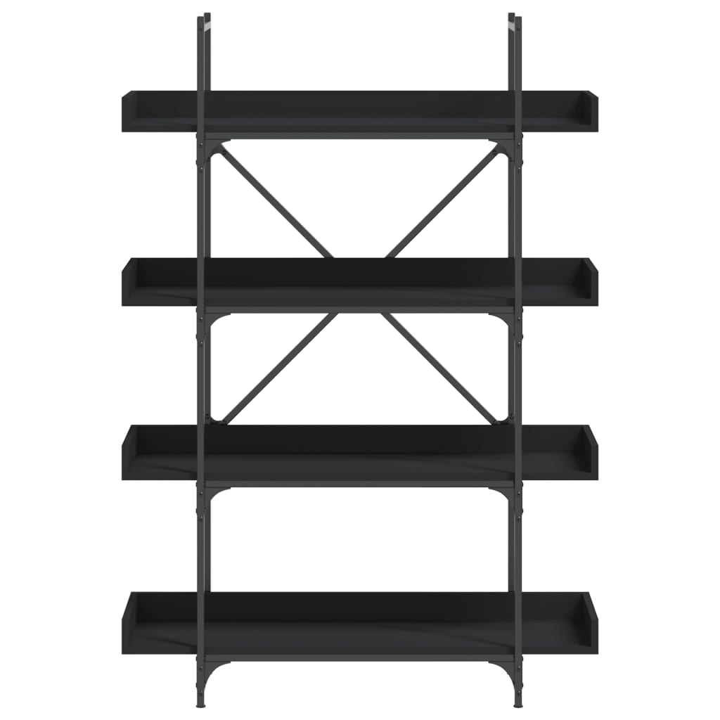 Bücherregal 4 Böden Schwarz 100x33x145,5 cm Holzwerkstoff - Pazzar.ch