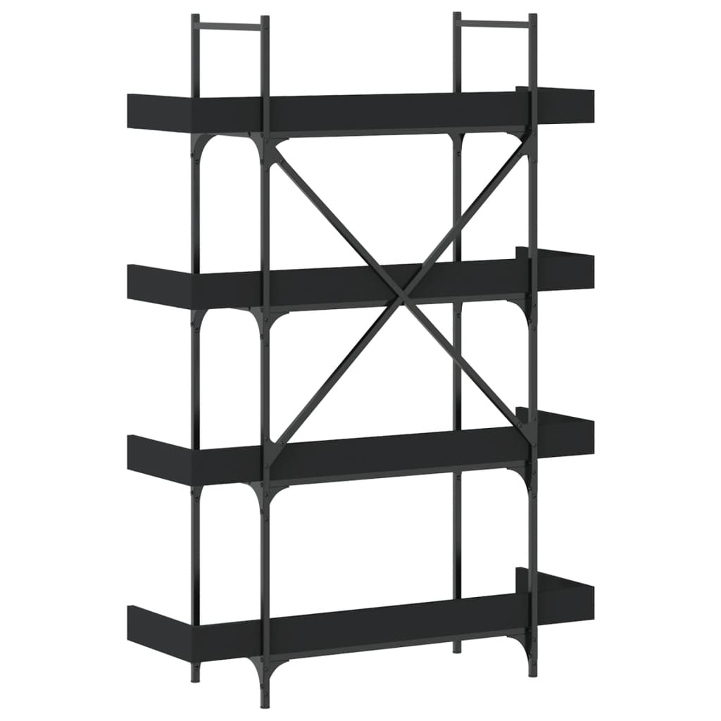 Bücherregal 4 Böden Schwarz 100x33x145,5 cm Holzwerkstoff - Pazzar.ch