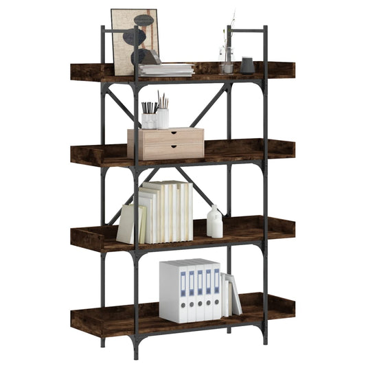 Bücherregal 4 Böden Räuchereiche 100x33x145,5 cm Holzwerkstoff - Pazzar.ch