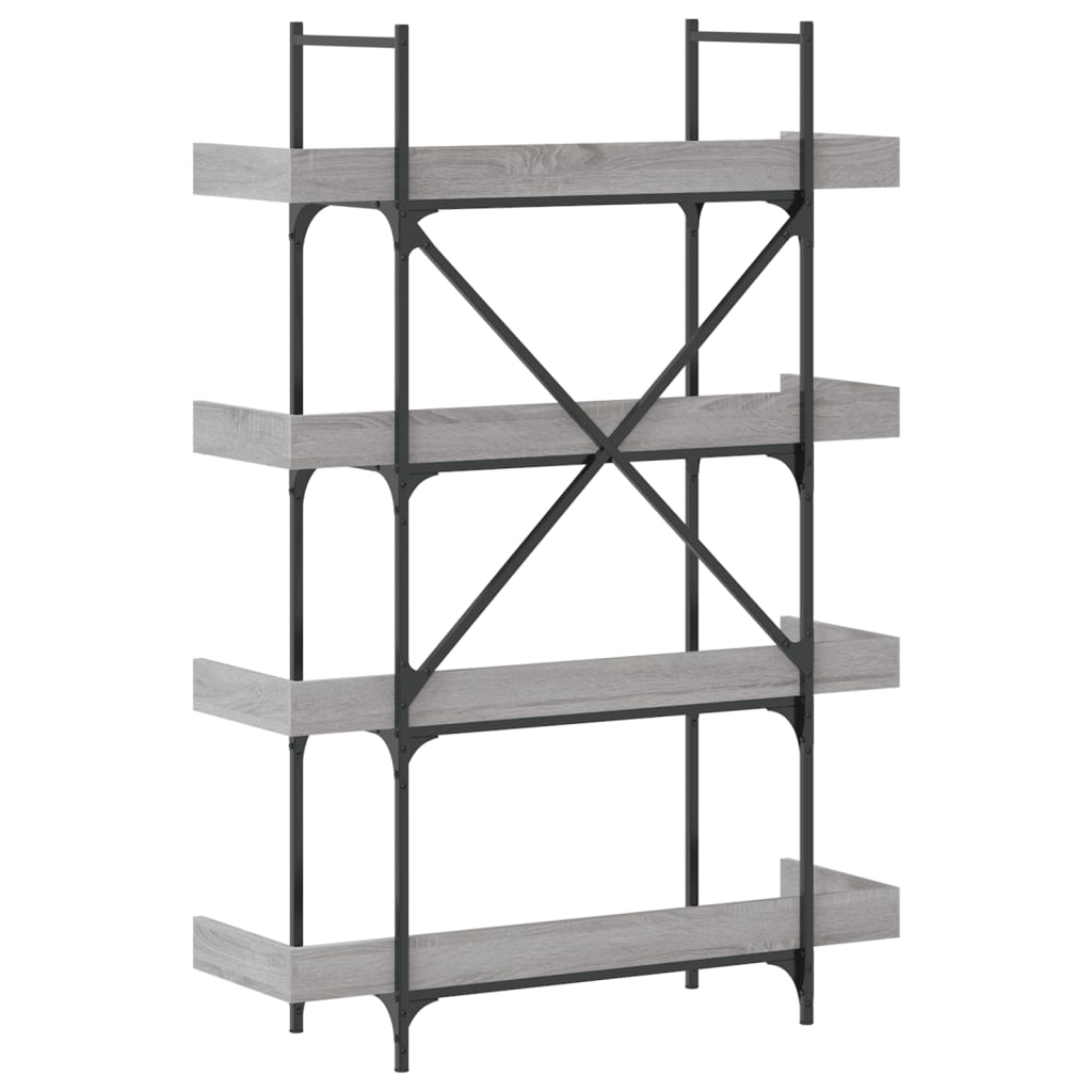 Bücherregal 4 Böden Grau Sonoma 100x33x145,5 cm Holzwerkstoff - Pazzar.ch