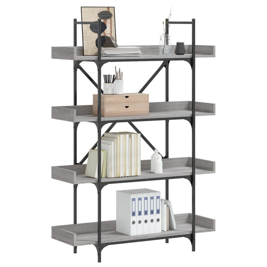 Bücherregal 4 Böden Grau Sonoma 100x33x145,5 cm Holzwerkstoff - Pazzar.ch