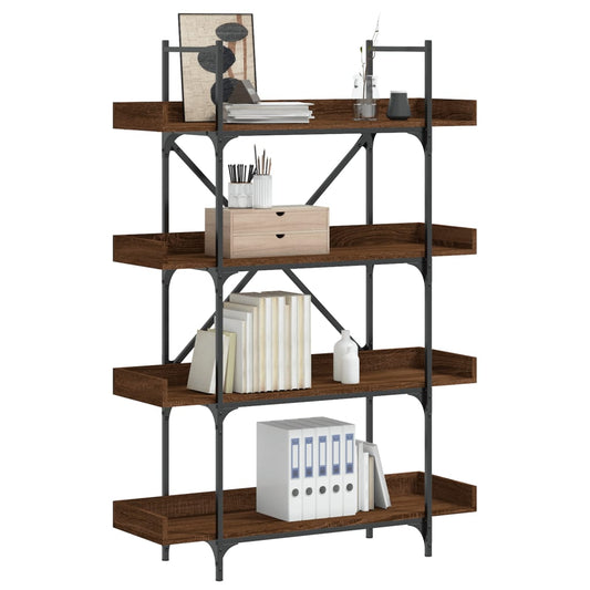 Bücherregal 4 Böden Braun Eiche-Optik 100x33x145,5 cm - Pazzar.ch
