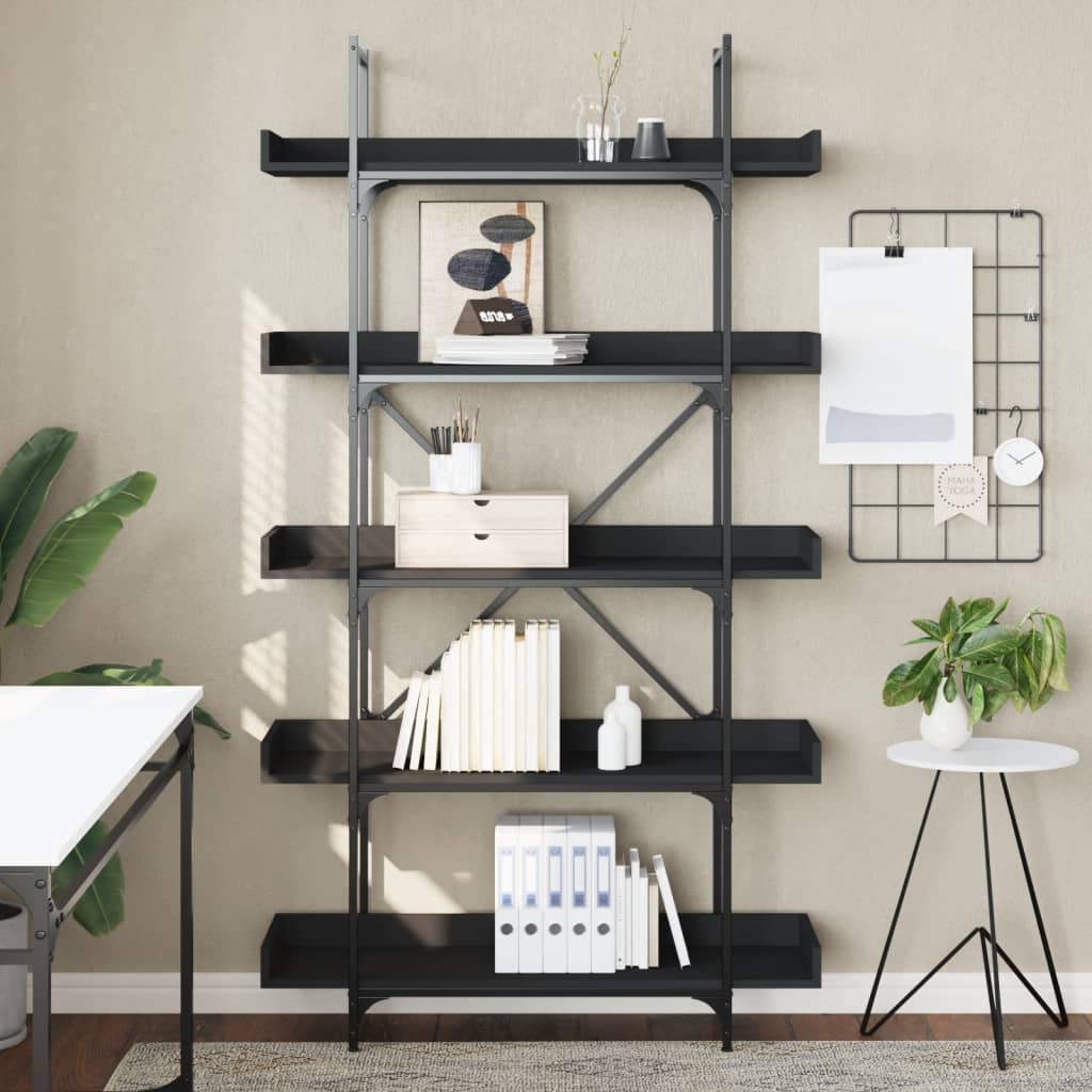 Bücherregal 5 Böden Schwarz 100x33x180,5 cm Holzwerkstoff - Pazzar.ch