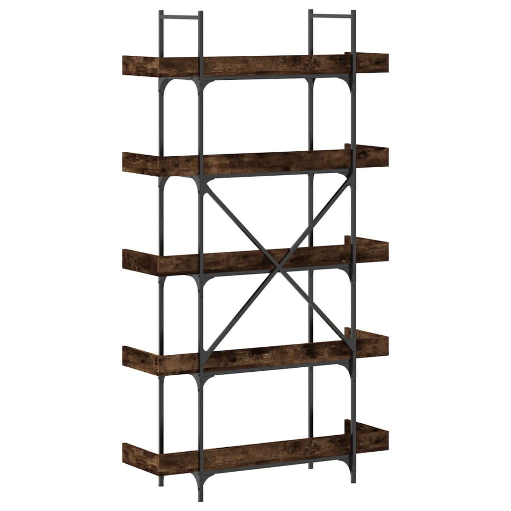 Bücherregal 5 Böden Räuchereiche 100x33x180,5 cm Holzwerkstoff - Pazzar.ch