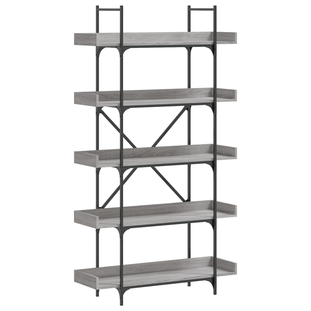 Bücherregal 5 Böden Grau Sonoma 100x33x180,5 cm Holzwerkstoff - Pazzar.ch