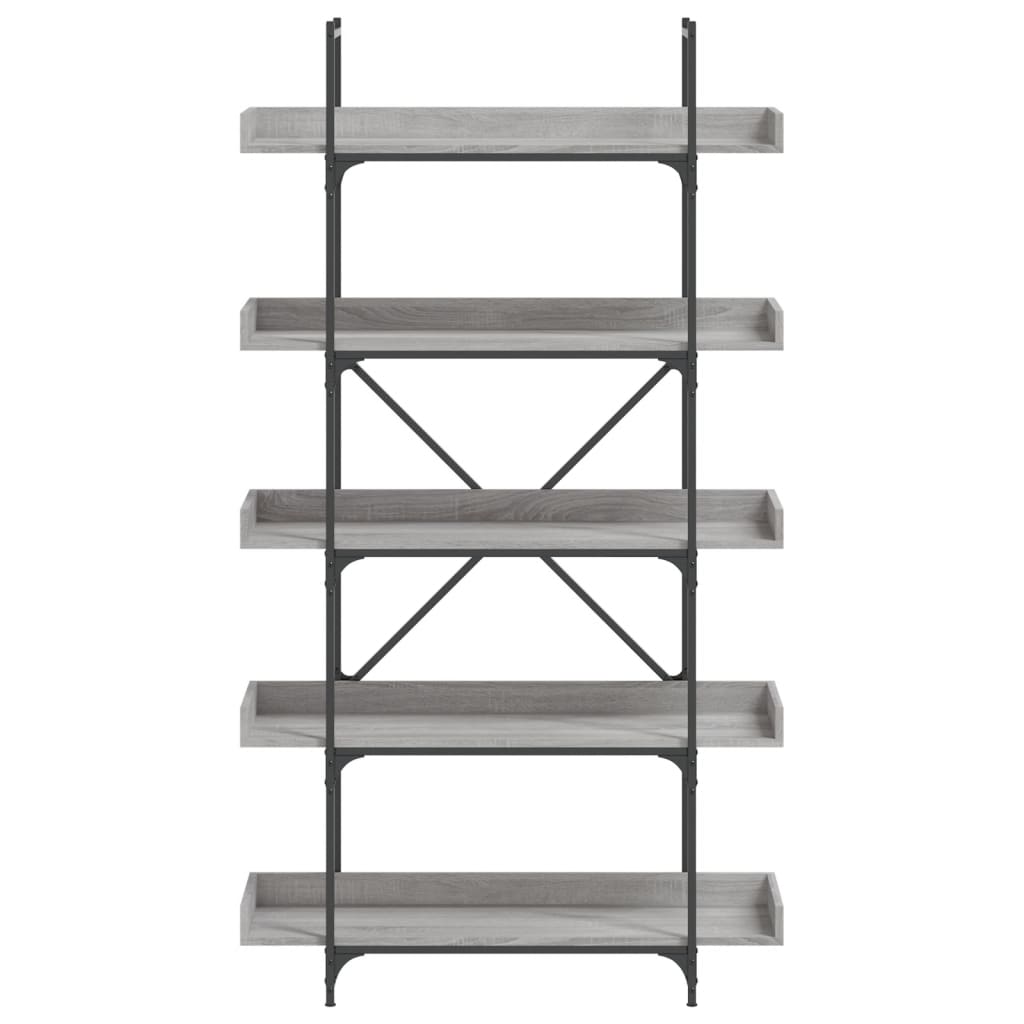Bücherregal 5 Böden Grau Sonoma 100x33x180,5 cm Holzwerkstoff - Pazzar.ch