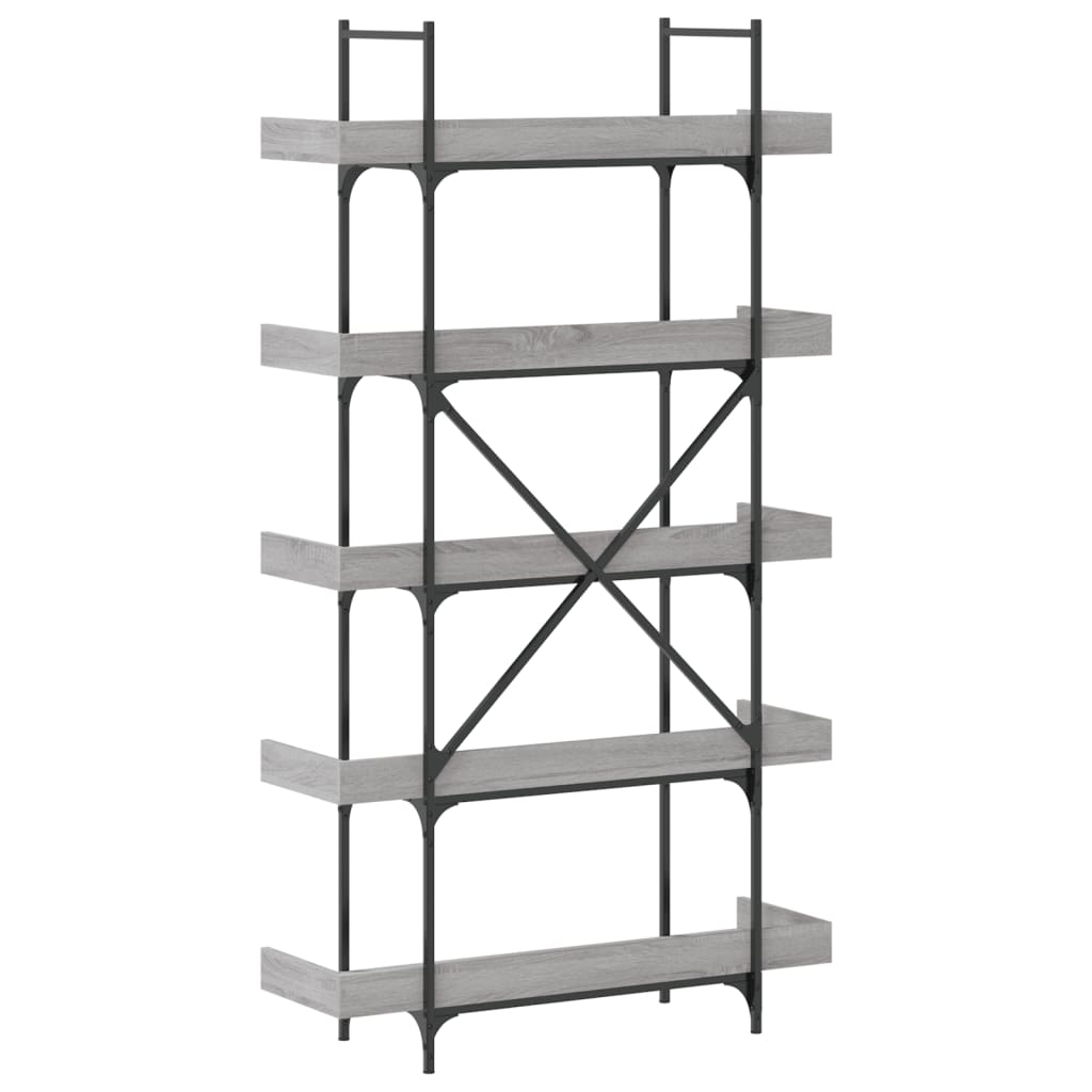 Bücherregal 5 Böden Grau Sonoma 100x33x180,5 cm Holzwerkstoff - Pazzar.ch