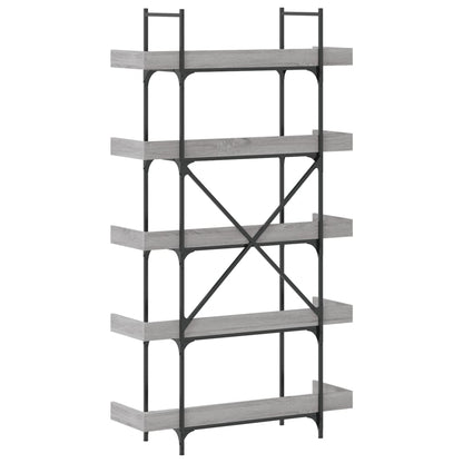 Bücherregal 5 Böden Grau Sonoma 100x33x180,5 cm Holzwerkstoff - Pazzar.ch
