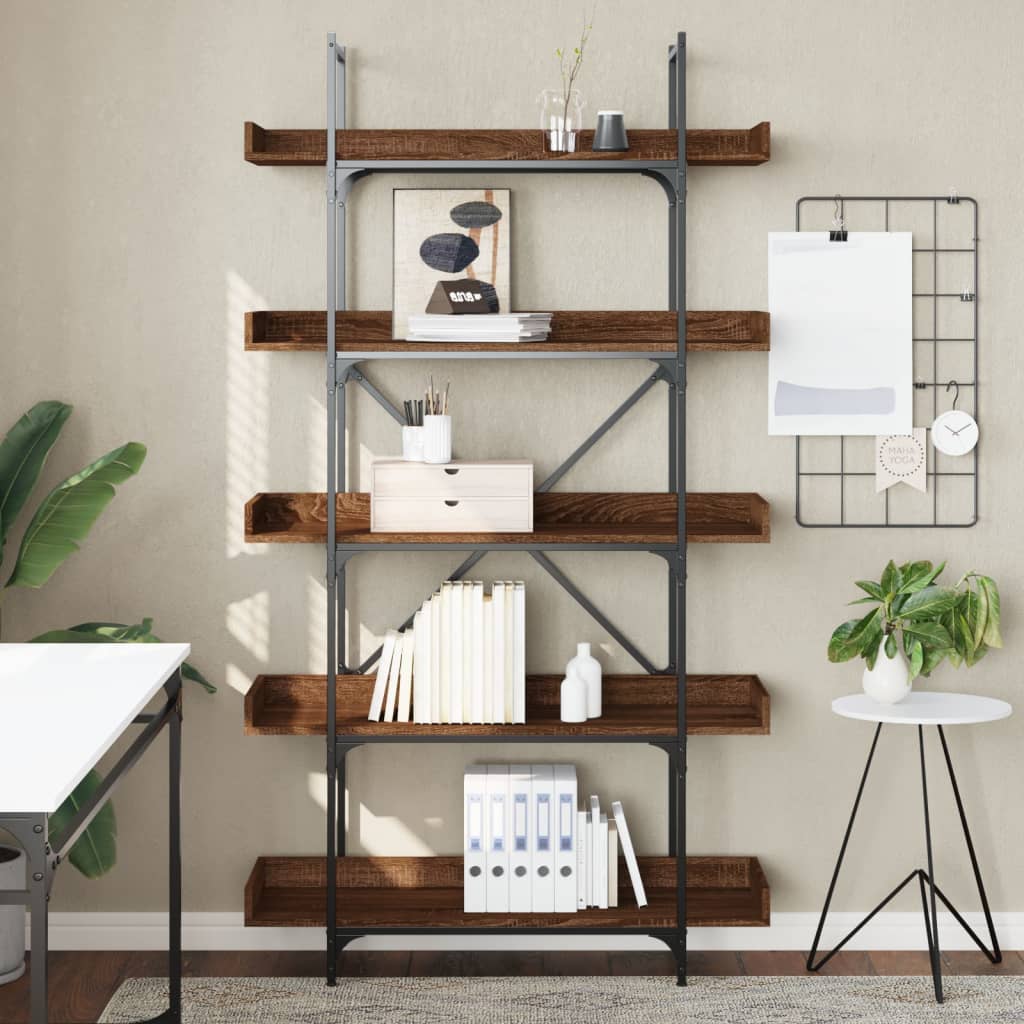 Bücherregal 5 Böden Braun Eiche-Optik 100x33x180,5 cm - Pazzar.ch