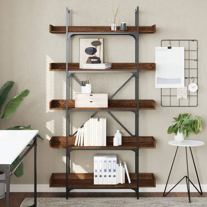 Bücherregal 5 Böden Braun Eiche-Optik 100x33x180,5 cm - Pazzar.ch