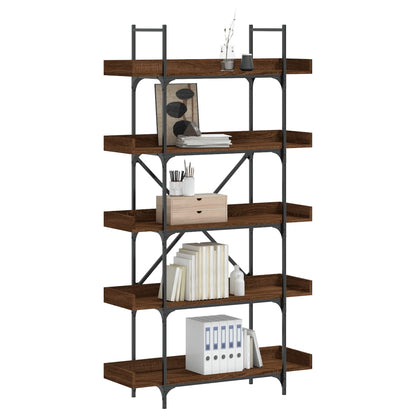 Bücherregal 5 Böden Braun Eiche-Optik 100x33x180,5 cm - Pazzar.ch